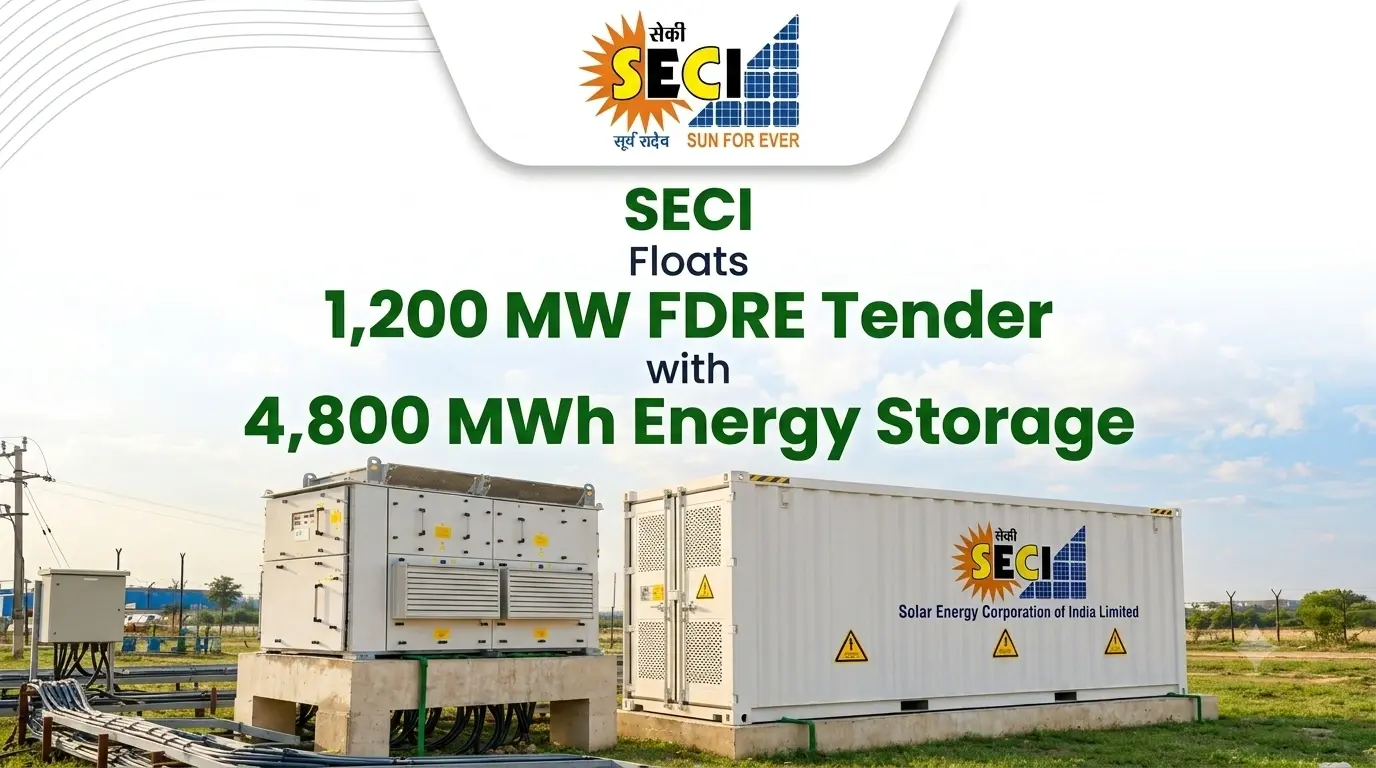 SECI Floats 1,200 MW FDRE Tender with 4,800 MWh Energy Storage